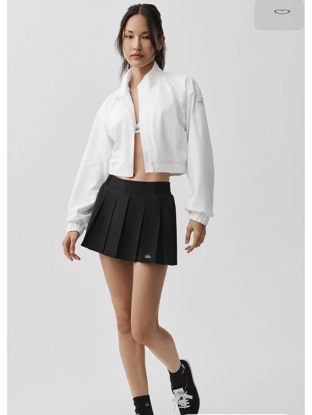 ALO Yoga Black Pleated Mini Skirt